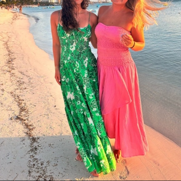 Anthropologie Kelly green maxi sun dress floral boho beach preppy NWT - Picture 8 of 15